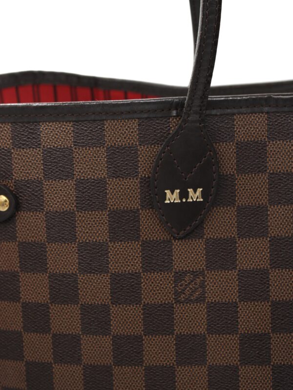 Borsa Louis Vuitton Neverfull damier ebene con inziali M.M