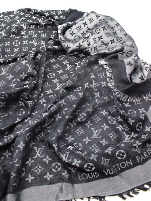 Scialle Louis Vuitton Monogram Shine Nero
