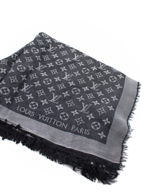 Scialle Louis Vuitton Monogram Shine Nero