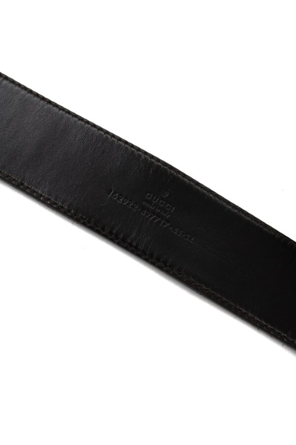 Cintura Gucci GG Web e pelle testa di moro