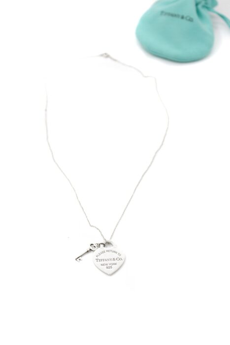 Collana Tiffany Con Chiave E Cuore Medio