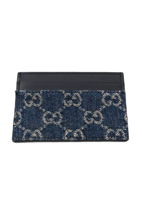 Portacarte Gucci in denim e pelle