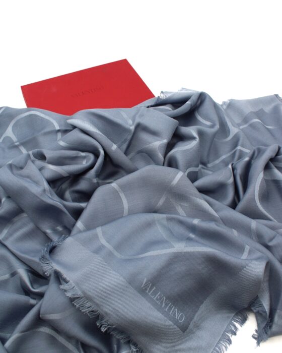 Privato: Scialle Valentino Vlogo Azzurro Polvere