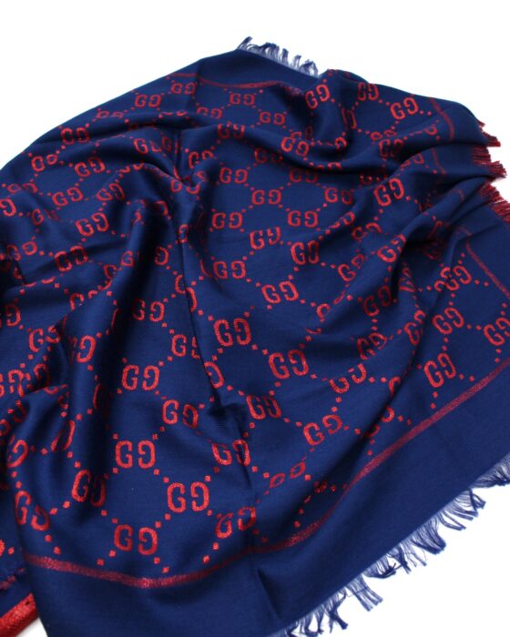 Stola Gucci GG Lamè Rossa e Blu