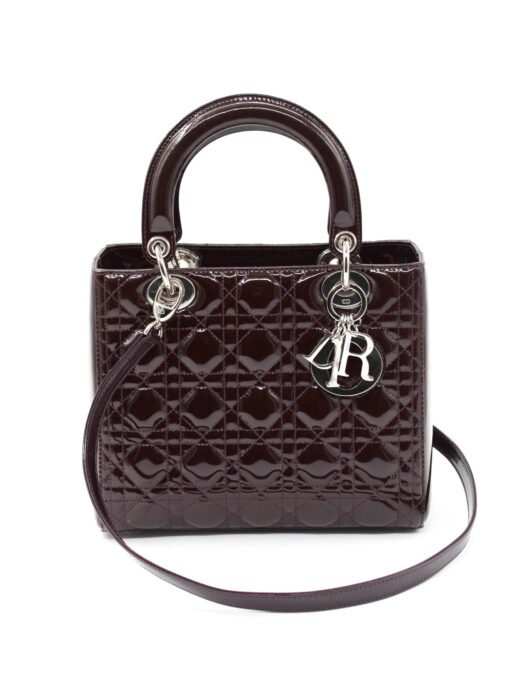 Privato: Borsa Lady Dior media in pelle verniciata