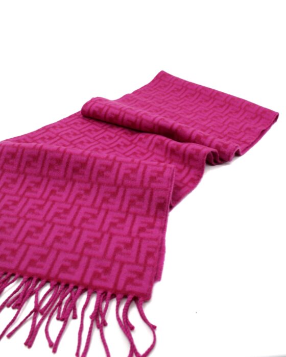 Privato: Sciarpa Fendi FF Fucsia Con Frange