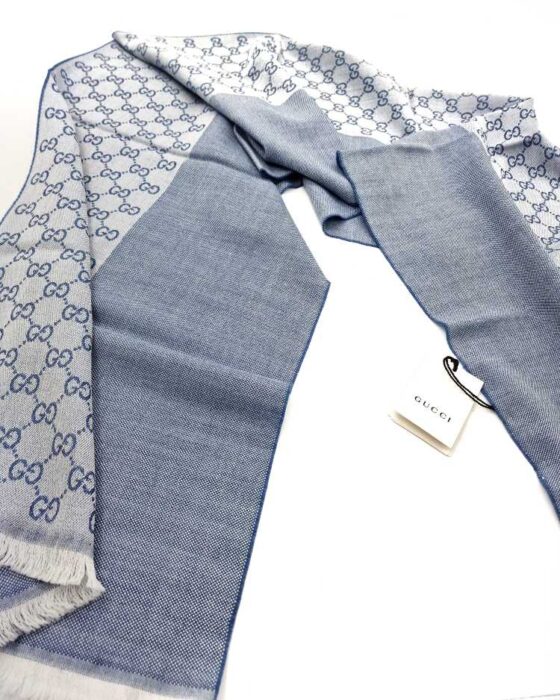 Stola Gucci GG In Lana Celeste