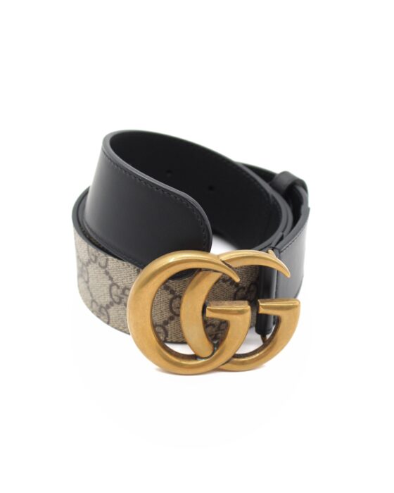 Privato: Cintura Gucci Marmont In Pelle e Tela GG Supreme