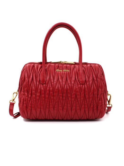 Privato: Bauletto Miu Miu Matelassé in Pelle Rossa
