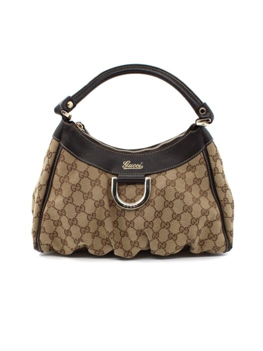 Privato: Borsa Gucci in Tela GG e Pelle Marrone