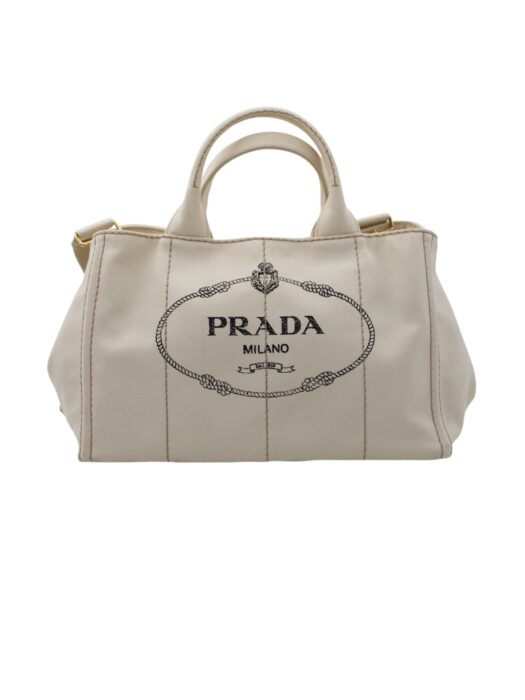 Privato: Borsa Prada Jardinière in Tessuto Panna