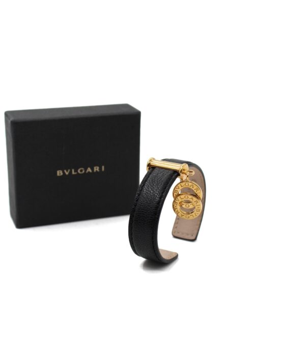 Privato: Bracciale Bulgari Cuff In Pelle Nera