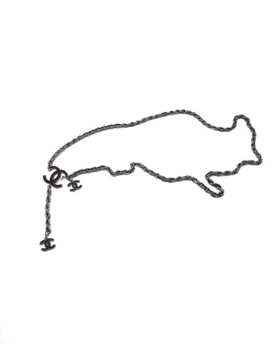 Privato: Cintura Chanel in metallo con cristalli neri