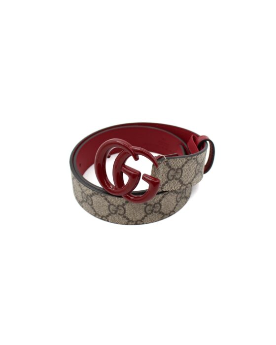 Privato: Cintura Gucci Marmont Con Logo Smaltato Bordeaux
