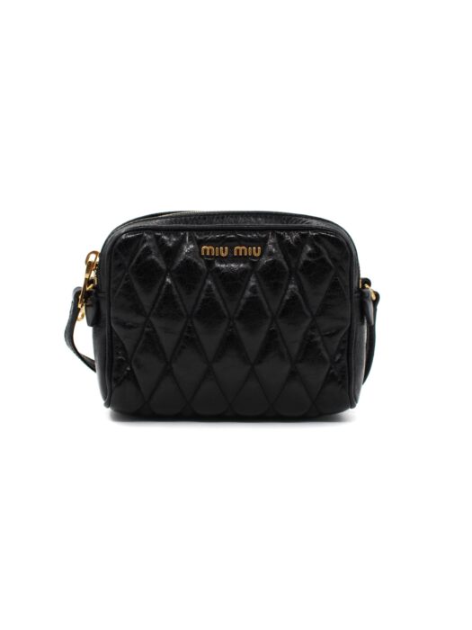 Privato: Tracolla Miu Miu in Pelle Nera Matelassé