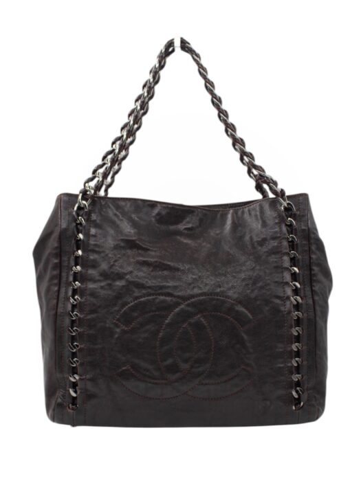 Privato: Borsa Chanel Distressed in Pelle Caviar Marrone Scuro