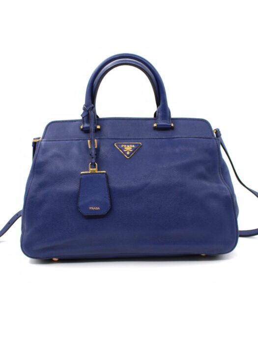 Privato: Borsa Prada in Pelle Martellata Blu Elettrico