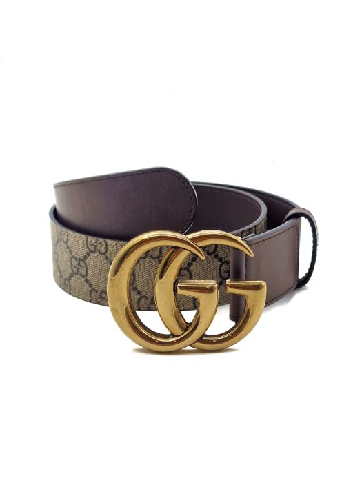 Cintura Gucci GG Marmont e Pelle Marrone