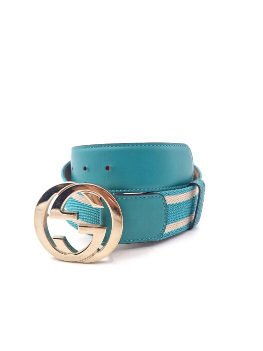 Privato: Cintura Gucci Interlocking in Tessuto e Pelle