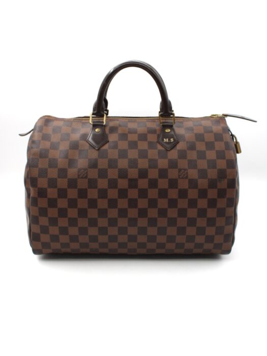 Borsa Louis Vuitton Speedy 35 con iniziali M.S.