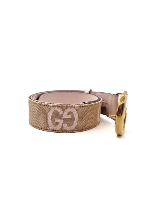 Cintura Gucci Marmont GG in pelle e tessuto