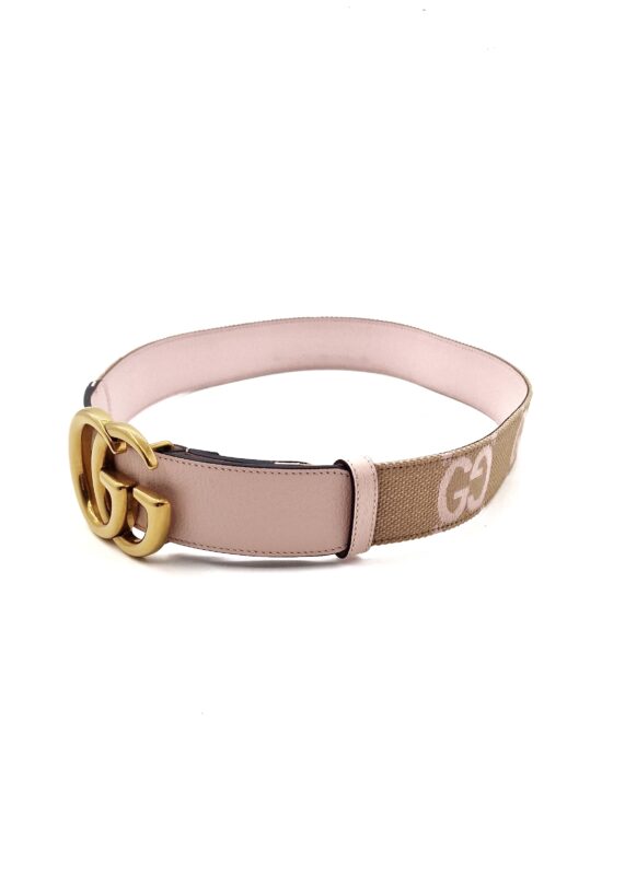 Cintura Gucci Marmont GG in pelle e tessuto