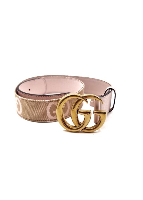 Cintura Gucci Marmont GG in pelle e tessuto
