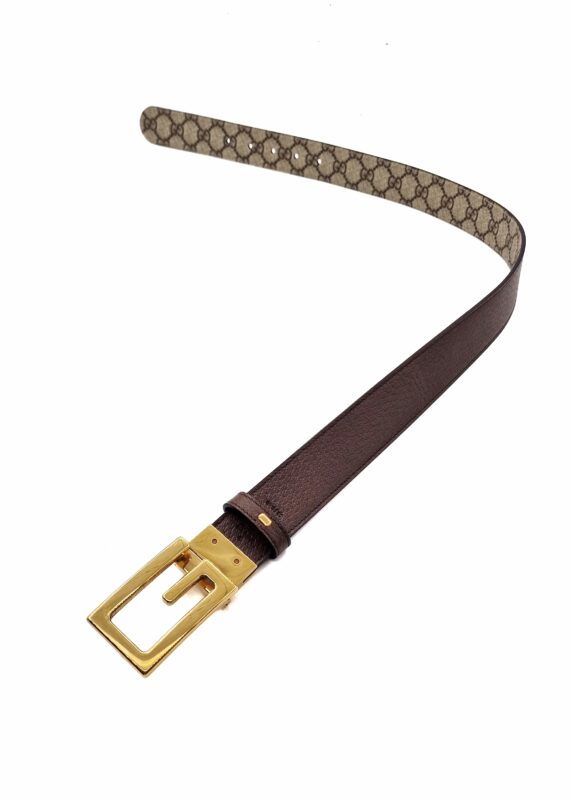 Cintura Gucci Reversibile con G quadro