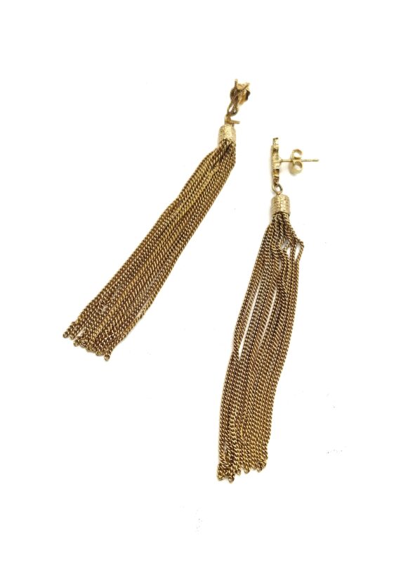Orecchini Saint Laurent Pendenti con nappe